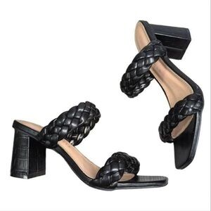 Sincerely Jules Black Braided Heeled Sandals